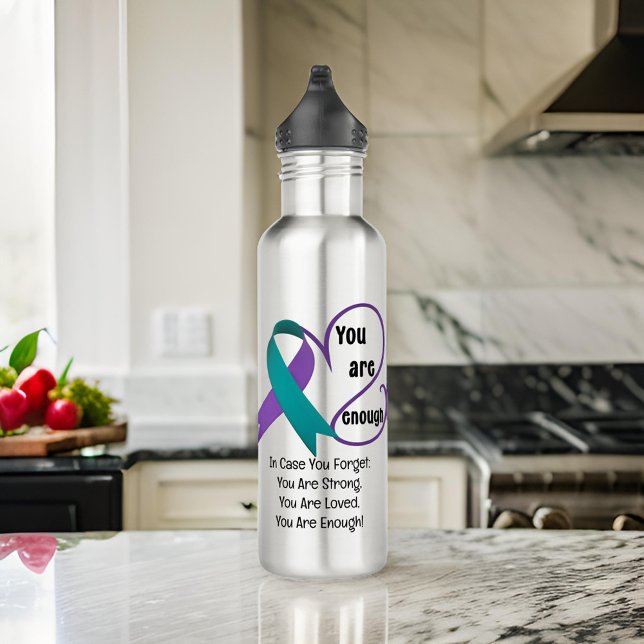 "Sie sind genug" Heilung Hoffnung Minimalistisches Edelstahlflasche ("You Are Important" Suicide Awareness, Mental Health, Positive Affirmation Drink-ware, Self-Care)