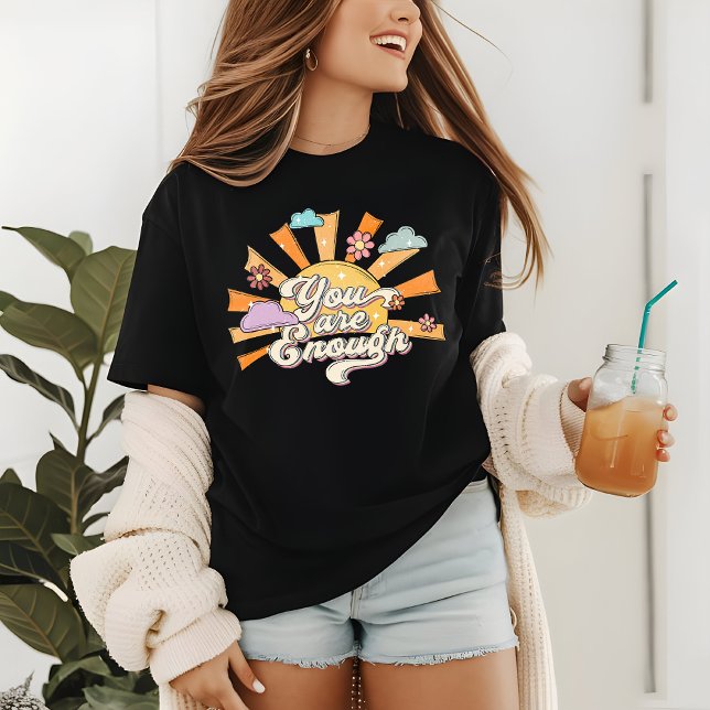 Sie sind genug Retro Typografie psychische Gesundh T-Shirt (Von Creator hochgeladen)