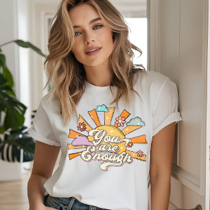 Sie sind genug Retro Typografie psychische Gesundh T-Shirt