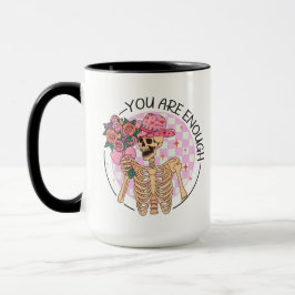 Sie sind genug Skeletton-Blume Valentine Retro Tasse