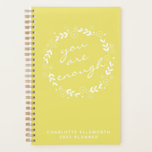 Sie sind genug Zitat gelbe Blüte Personalisiert Planer