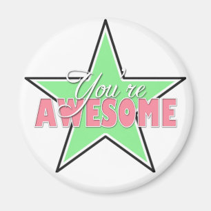 Sie sind - grüne u. rosa Stern-Magneten Magnet