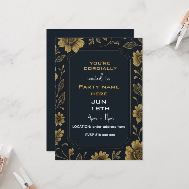 Sie sind herzlich eingeladen einladung (Vorderseite/Rückseite Beispiel)