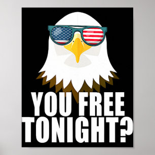 Sie sind heute Abend frei Amerikanische Flagge Pat Poster