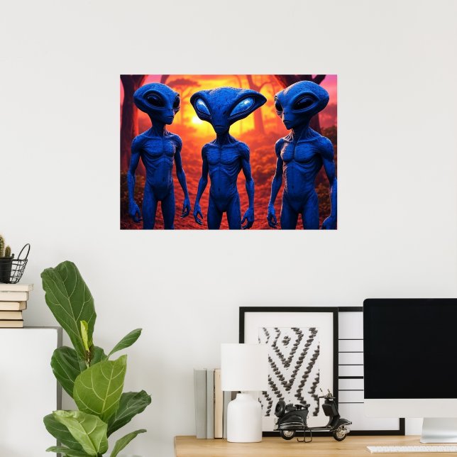 Sie sind hier AI Alien Kunst Poster (Heimbüro)