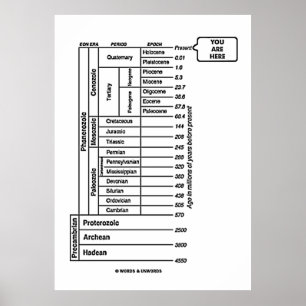 Sie sind hier (Erdgeschichte des geologischen Zeit Poster