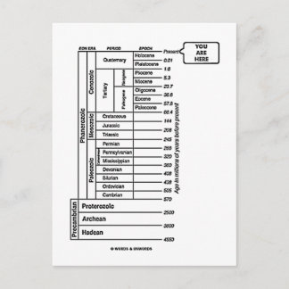 Sie sind hier (Erdgeschichte des geologischen Zeit Postkarte