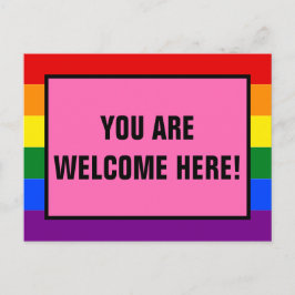 Sie sind hier willkommen, LGBTQ Kunden-Rainbow-Pri Postkarte