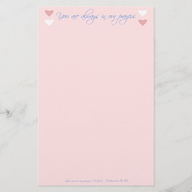 Sie sind immer in unserem Gebets-Briefpapier Briefpapier (Vorderseite)