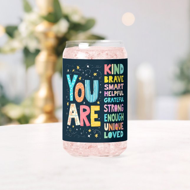 Sie sind inspirierende Zitate positive Typografie Dosenglas (Insitu (Hochzeit))