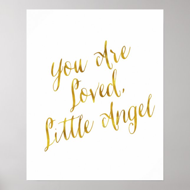 Sie sind lieben Angel Quote Imitate Gold Foil Funk Poster (Vorne)