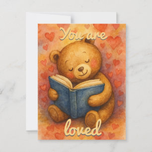 Sie sind lieben - Watercolor Book & Heart Postcard Postkarte