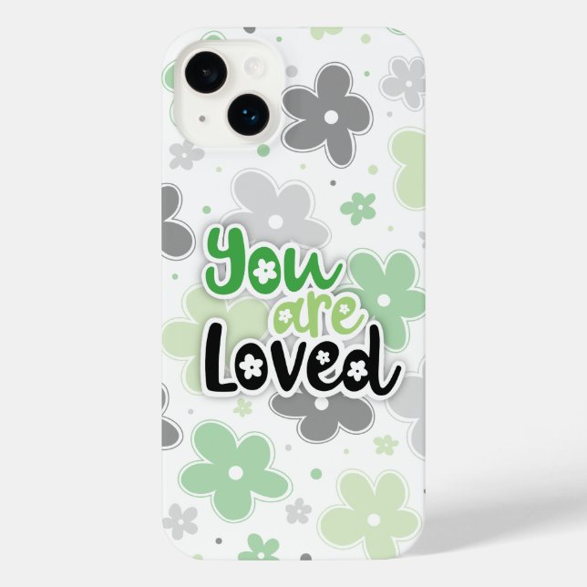Sie sind liebenswürdige Blume Aro Pride Lettering iPhone Hülle (Rückseite)