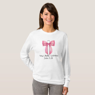 Sie sind lieblich Coquette Pink Bow Cross Sweatshi T-Shirt