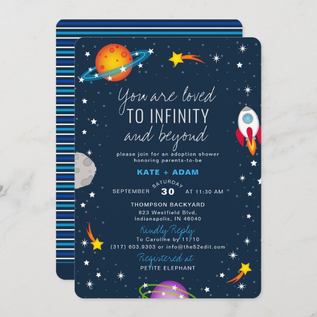 Sie sind lieblich junge Adoption Kinderdusche Einladung (Vorne/Hinten)