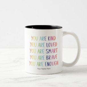 Sie sind lieblich Spaß Rainbow Positive Affirmatio Zweifarbige Tasse