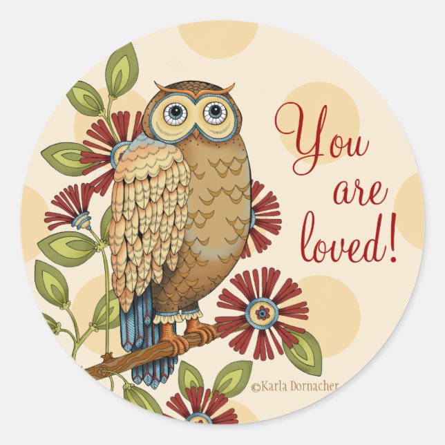 Sie sind liebliche Owl Round Stickers (Vorderseite)