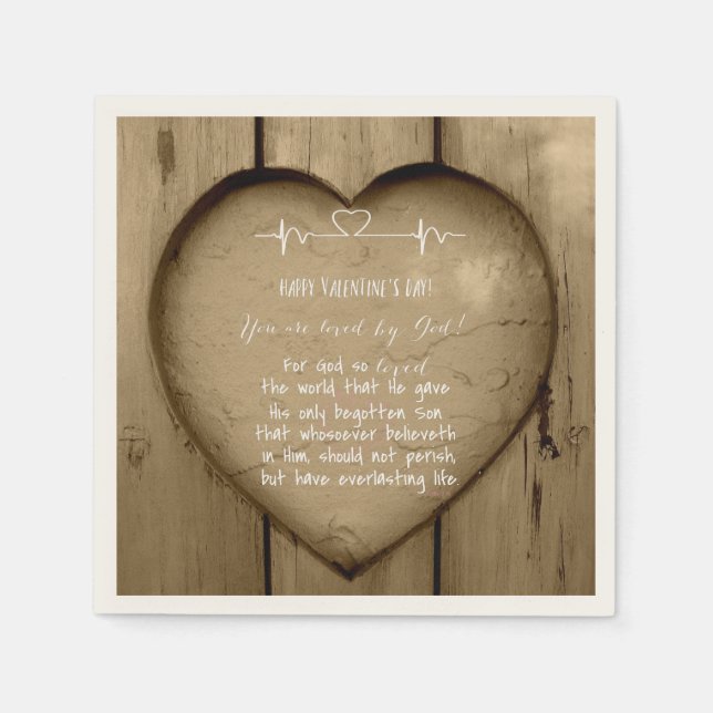 Sie sind Loved John 3.16 Christlich Valentine Serviette (Vorderseite)
