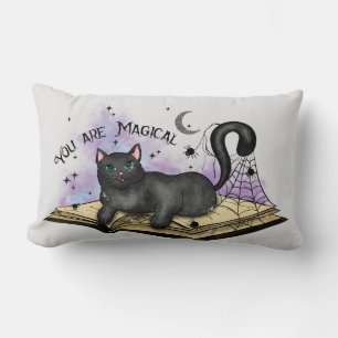 Sie sind magisch - mystisch schwarze Katze und Vin Lendenkissen