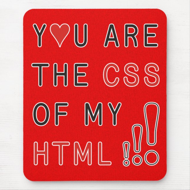 Sie sind mein CSS - feuer-roter Spritzer Mousepad (Vorne)
