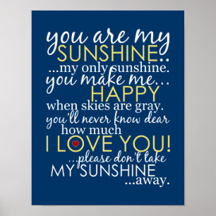 Sie sind mein Sonnenschein - Blau - Poster