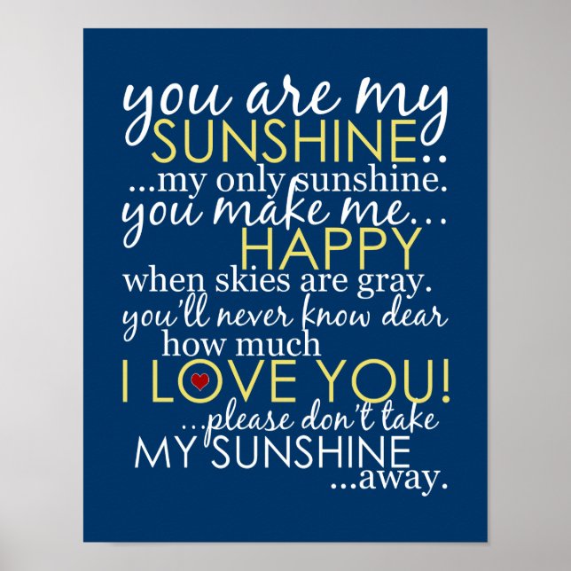 Sie sind mein Sonnenschein - Blau - Poster (Vorne)