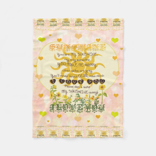 Sie sind mein Sonnenschein-Herz Fleecedecke (Vorderseite)