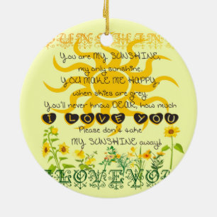 Sie sind mein Sonnenschein… Keramikornament