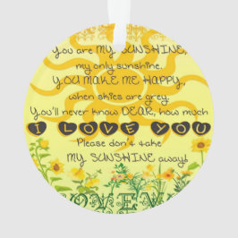 Sie sind mein Sonnenschein mit Blumen im Gelb Ornament