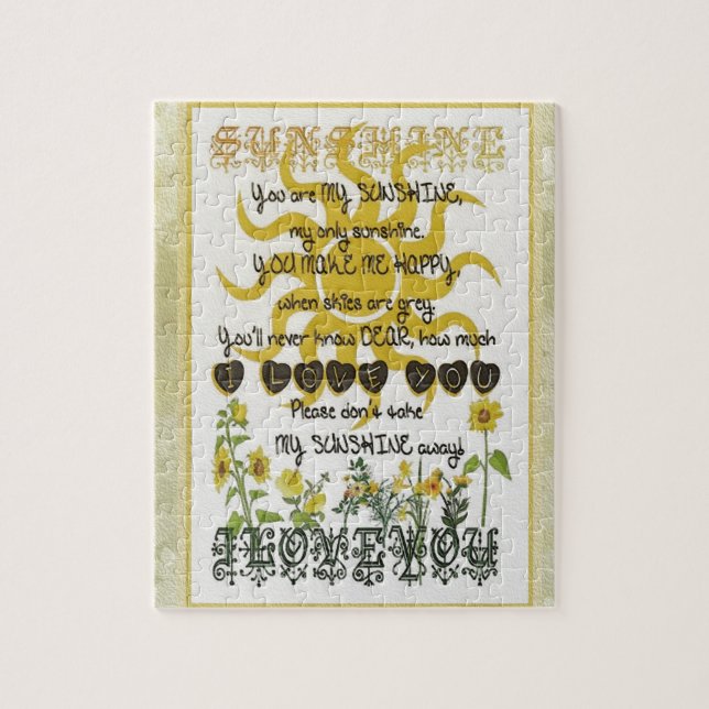 Sie sind mein Sonnenschein Puzzle (Vertikal)