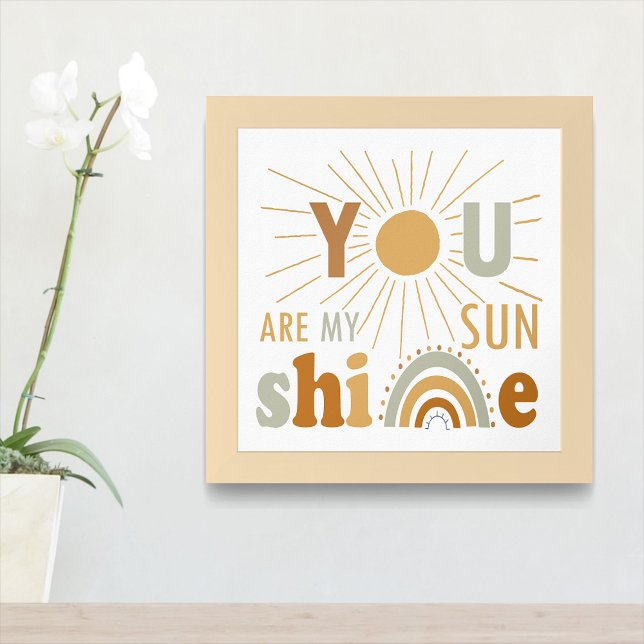 Sie sind mein Sonnenschein, Spielzimmer, Kinderzim Poster (Zazzle You Are My Sunshine, Playroom , Nursery, classroom Framed Art (Entryway))