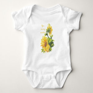 Sie sind mein Sonnenschein Zitat Sonnenblumen Kuns Baby Strampler