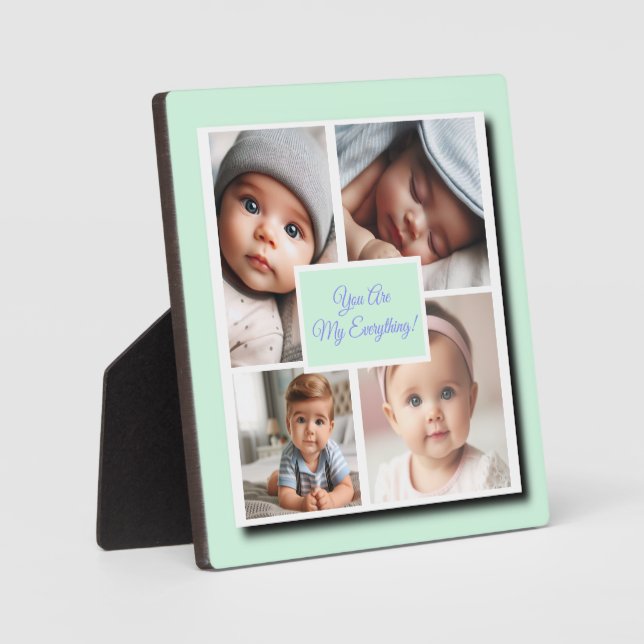 Sie sind meine Alles-Foto-Collage auf Grün Fotoplatte (Vorderseite)