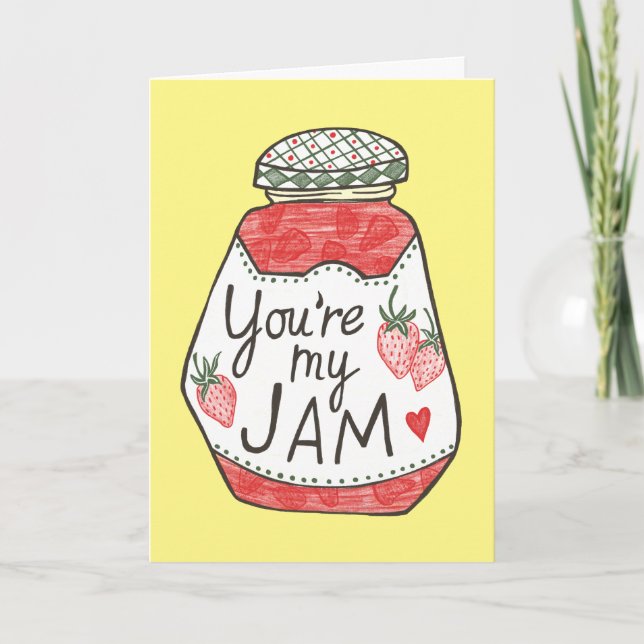 SIE SIND MEINE JAM Strawberry Illustration Custom  Karte (Vorderseite)