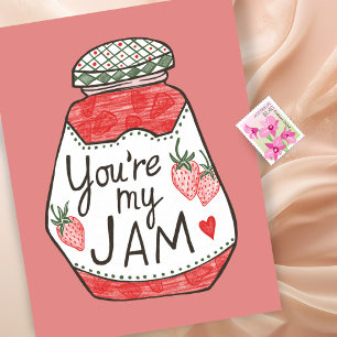SIE SIND MEINE JAM Strawberry Illustration Custom  Postkarte