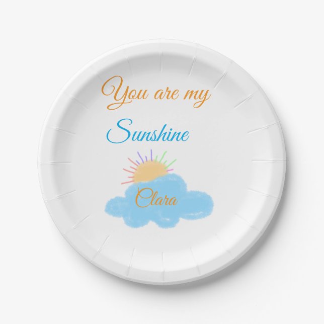 Sie sind meine sonnengelben, orangefarbenen Sonnen Pappteller (Vorderseite)