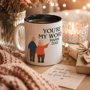 Sie sind meine Weltmutter und Vater - Liebe der Fa Zweifarbige Tasse
