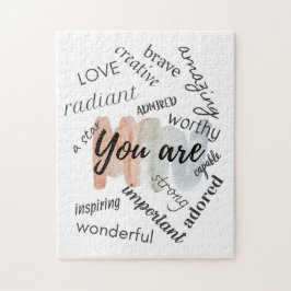 Sie sind Motivierend Wörter Inspirationsposition Puzzle