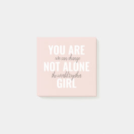 Sie sind nicht allein Mädchen positive Motivation  Post-it Klebezettel