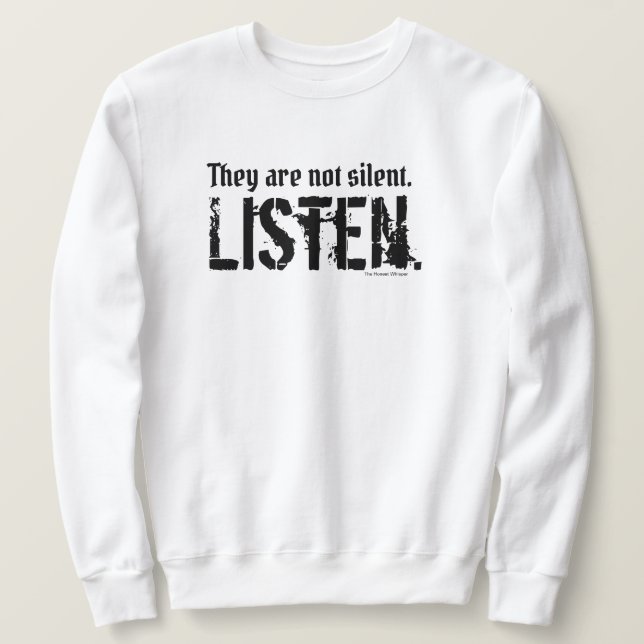 Sie sind nicht stille einfache Kappen-Crew (Weiß Sweatshirt (Design vorne)