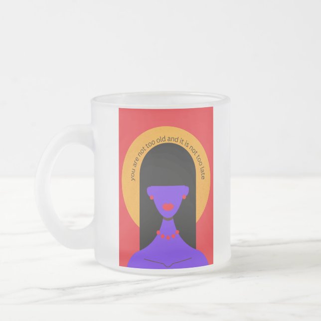 Sie sind nicht zu alt - mattierte Tasse (Links)