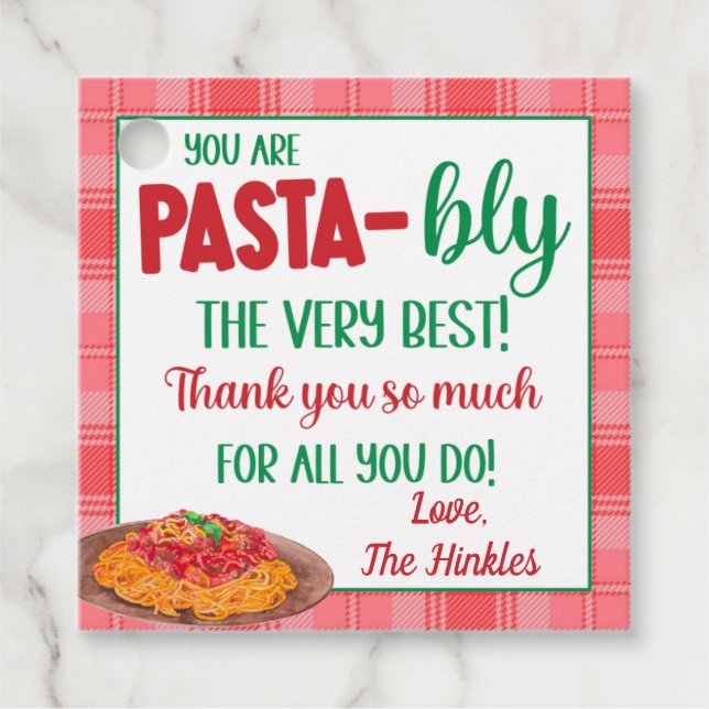 Sie sind Pasta-Bly die Besten Geschenkanhänger (Vorderseite)