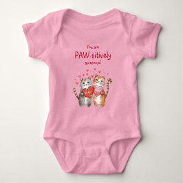 Sie sind pawsitiv Phantastisch Rot und Rosa Katze Baby Strampler