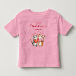 Sie sind pawsitiv Phantastisch Rot und Rosa Katze Kleinkind T-shirt