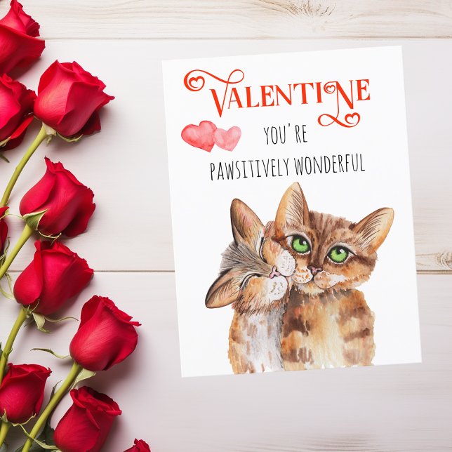 Sie sind pawsitiv wunderschöne Valentinerkatzen Pu Postkarte (Von Creator hochgeladen)