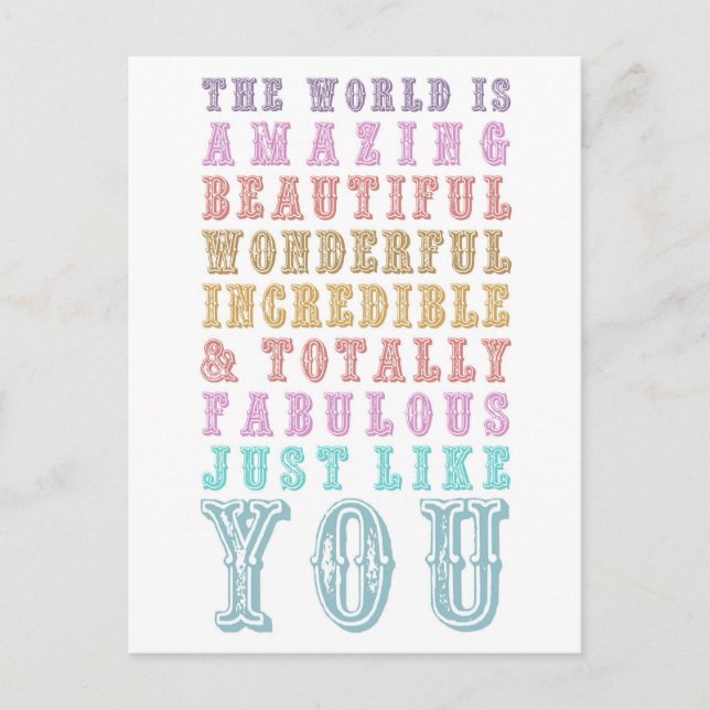 SIE SIND PHANTASTISCH POSTKARTE (Vorderseite)