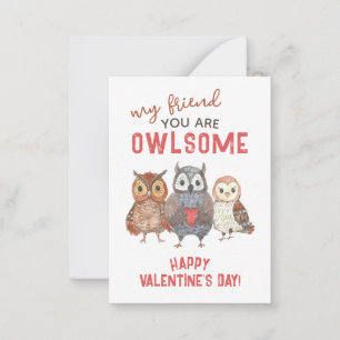 Sie sind Phantastische Owls Klasse Valentine Card Mitteilungskarte