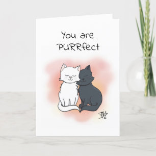 Sie sind Purfect Cartoon Cats Valentine Card Karte