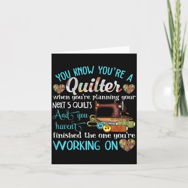 Sie sind Quilter, wenn Sie eine Illustrationsplanu Karte (Vorderseite)