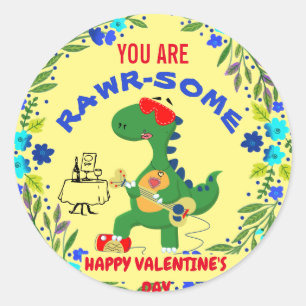 Sie sind Rawrsome - Dinosaur Valentine Sticker